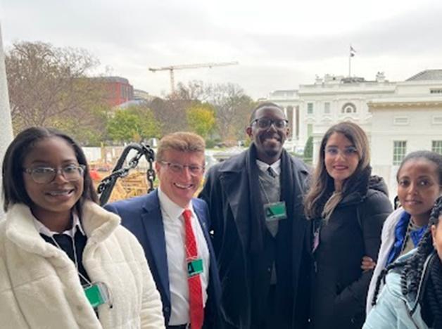 IBSS President Bruce Arvand and cybersecurity apprentices were by the White House